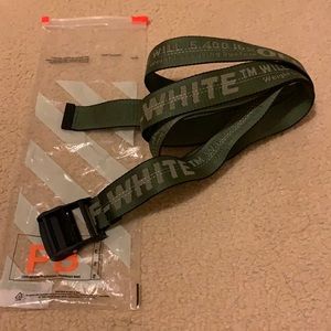 Green Off White Belt